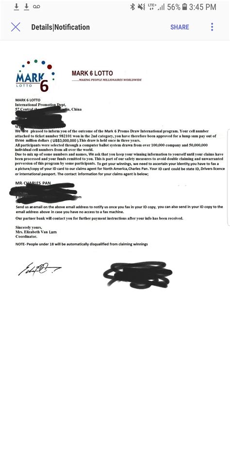 mark 6 lotto scam.
